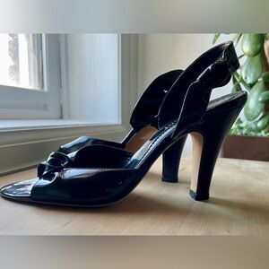 Jill Stuart Black Patent Leather Slingback EU sz 37